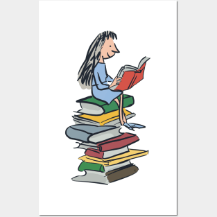 Bookworm girl gift Matilda Roald Dahl Posters and Art